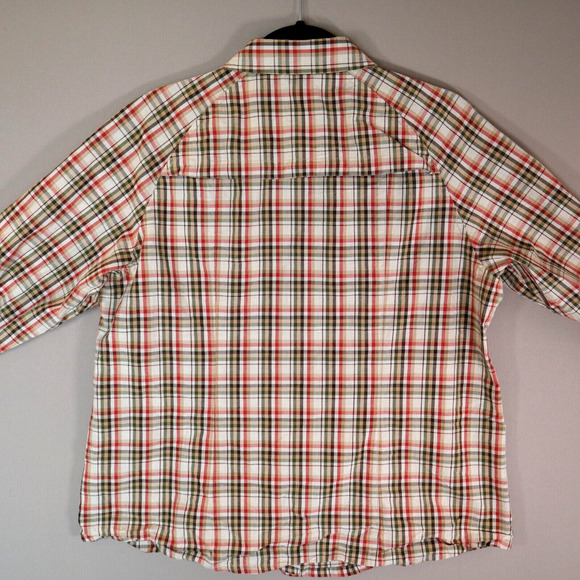 Pendleton Womens XL Button Down Long Sleeve Shirt Brown Red Plaid Vent Back - Picture 9 of 15